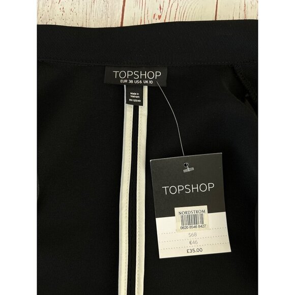 Topshop Black Open Front Blazer Size 6 NWT - Picture 6 of 8